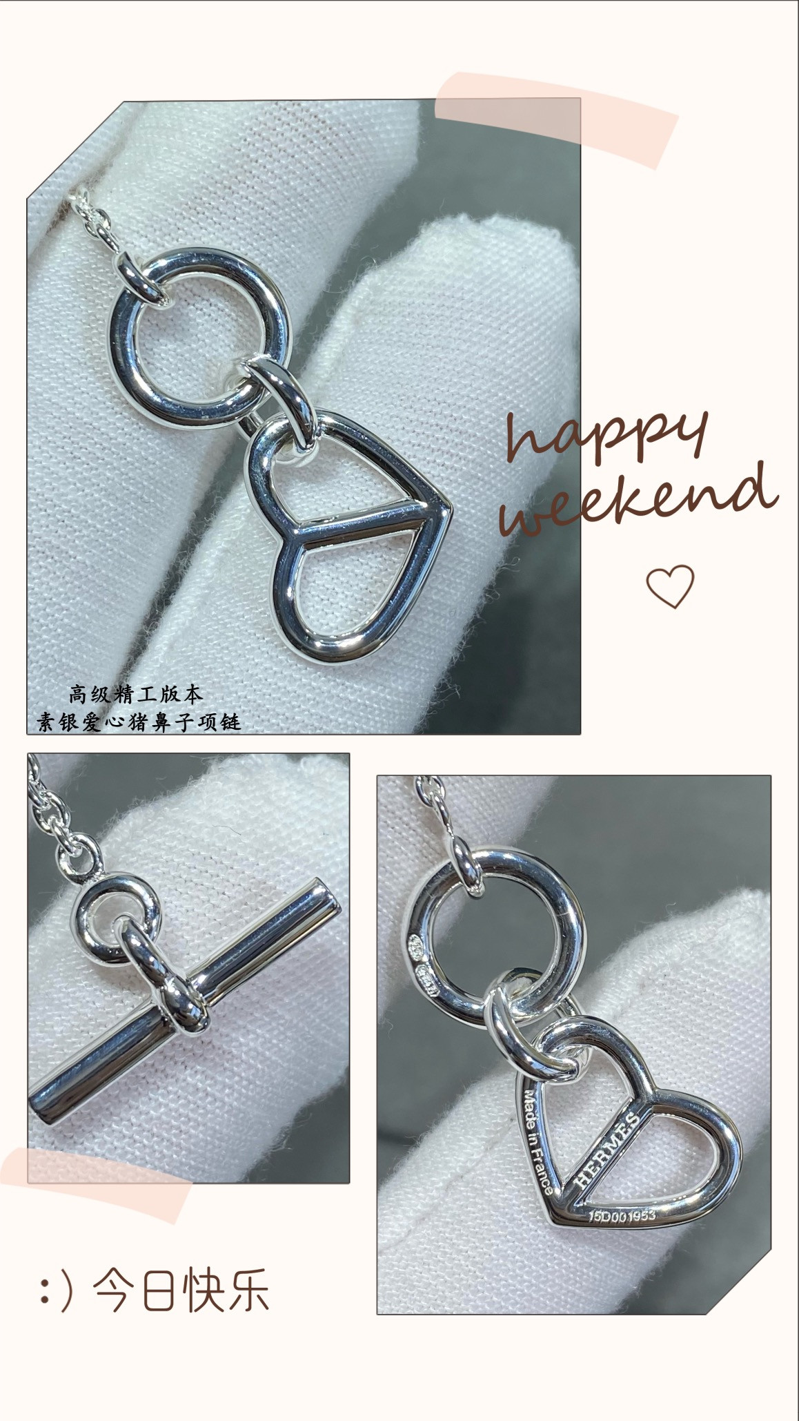 H**mes sterling silver lovehnecklace
