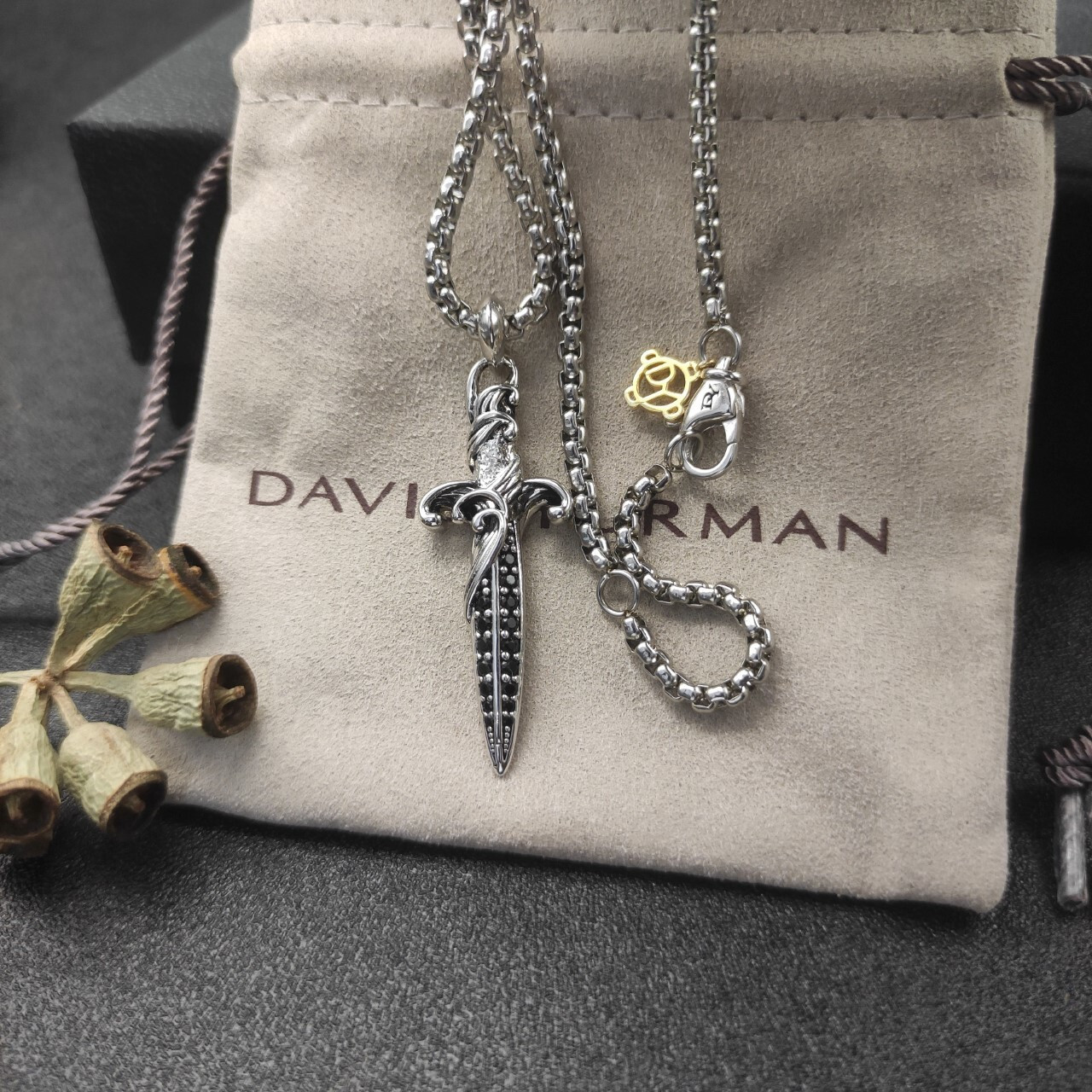 dau1d Yvrm*n sword necklace(chain length 50+5cm delay chain chain thickness 3mm)