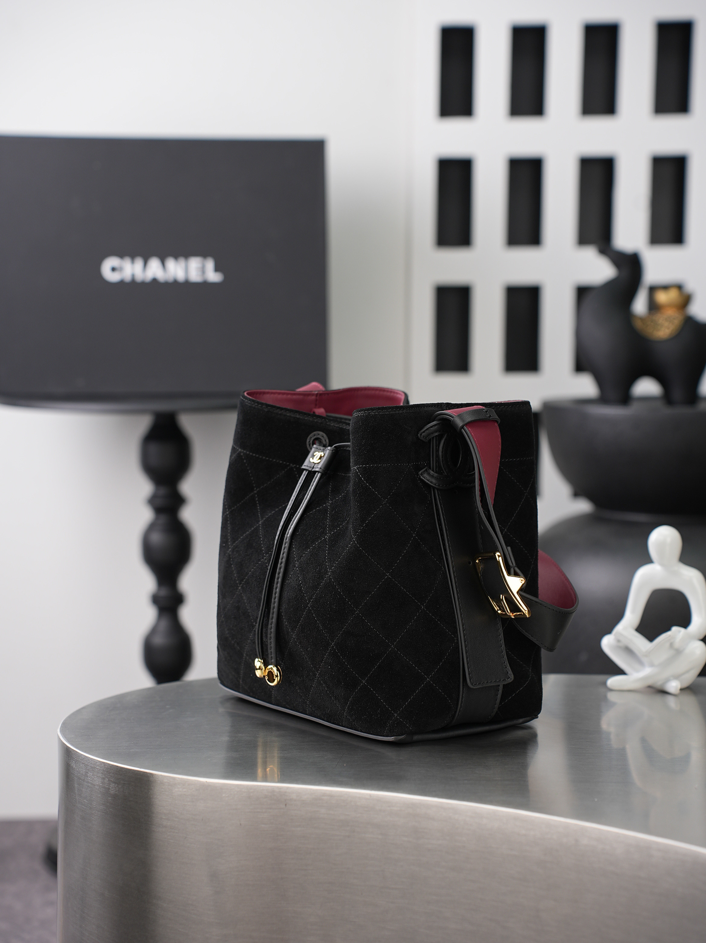 Ch*el bucket bag as6584 23x23x14cm