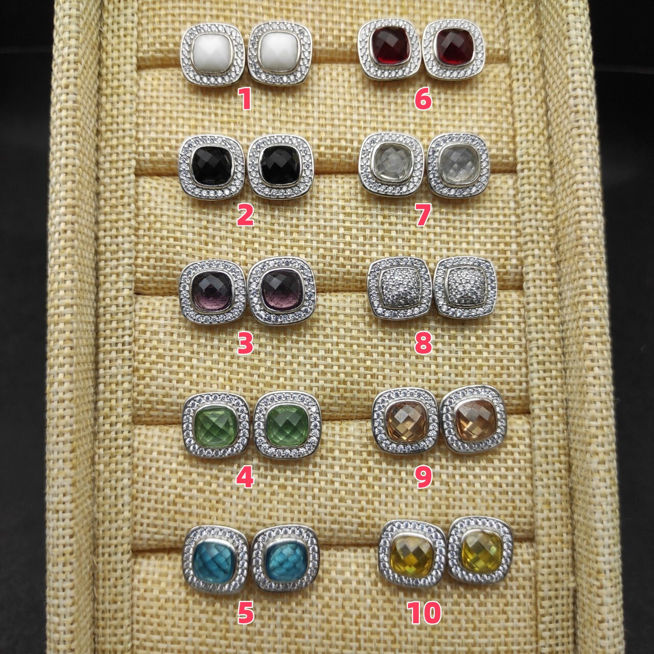 dau1d Yvrm*n square di*m*nd earrings