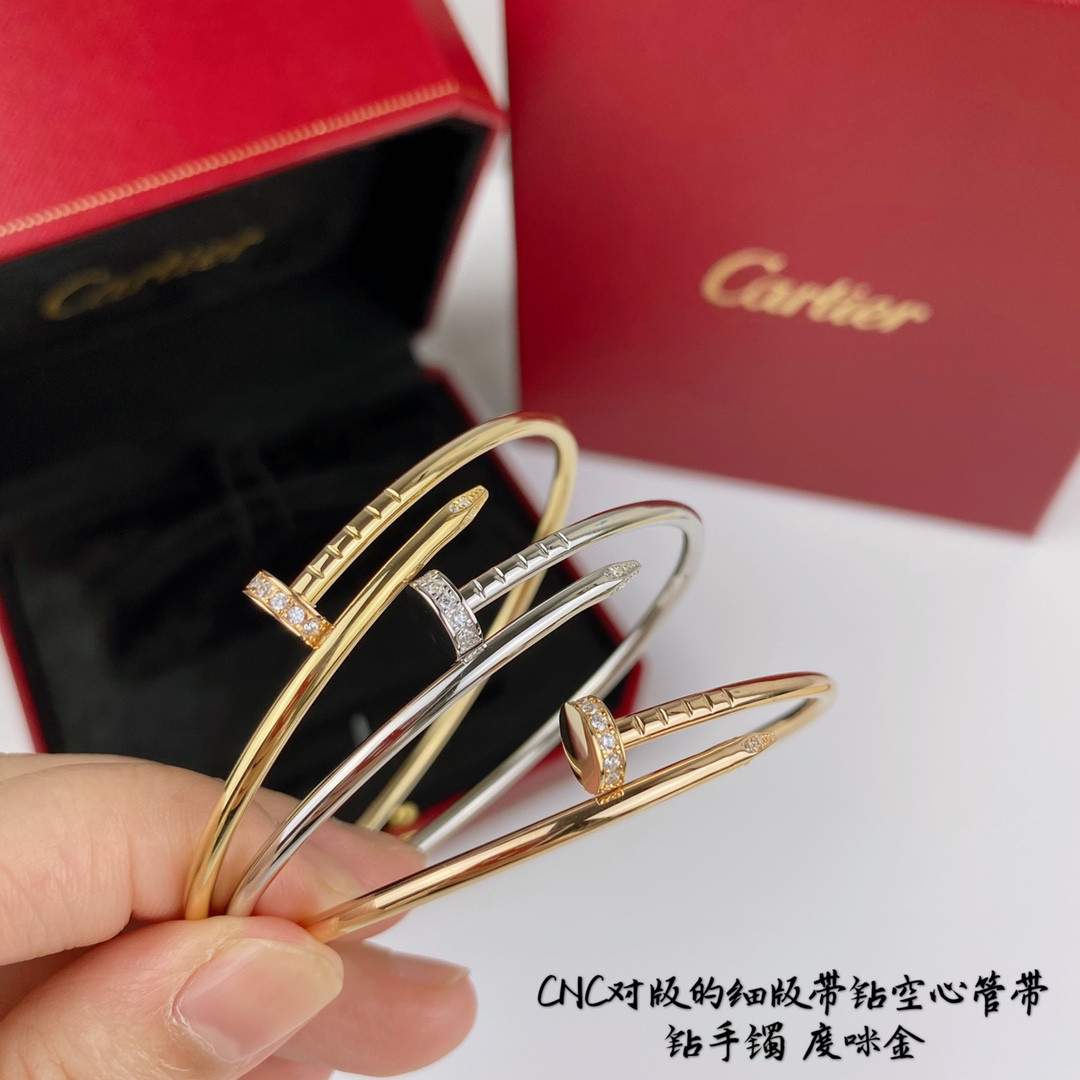ca*t*er thin version with Di*m*nd hollow tube nail bracelet