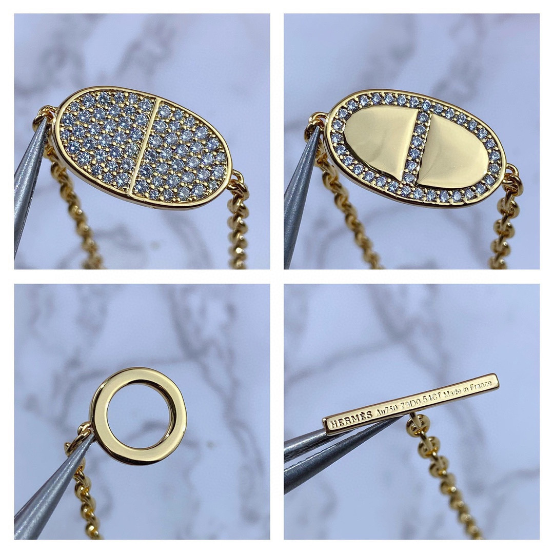 H**mes round  h pendant bracelet