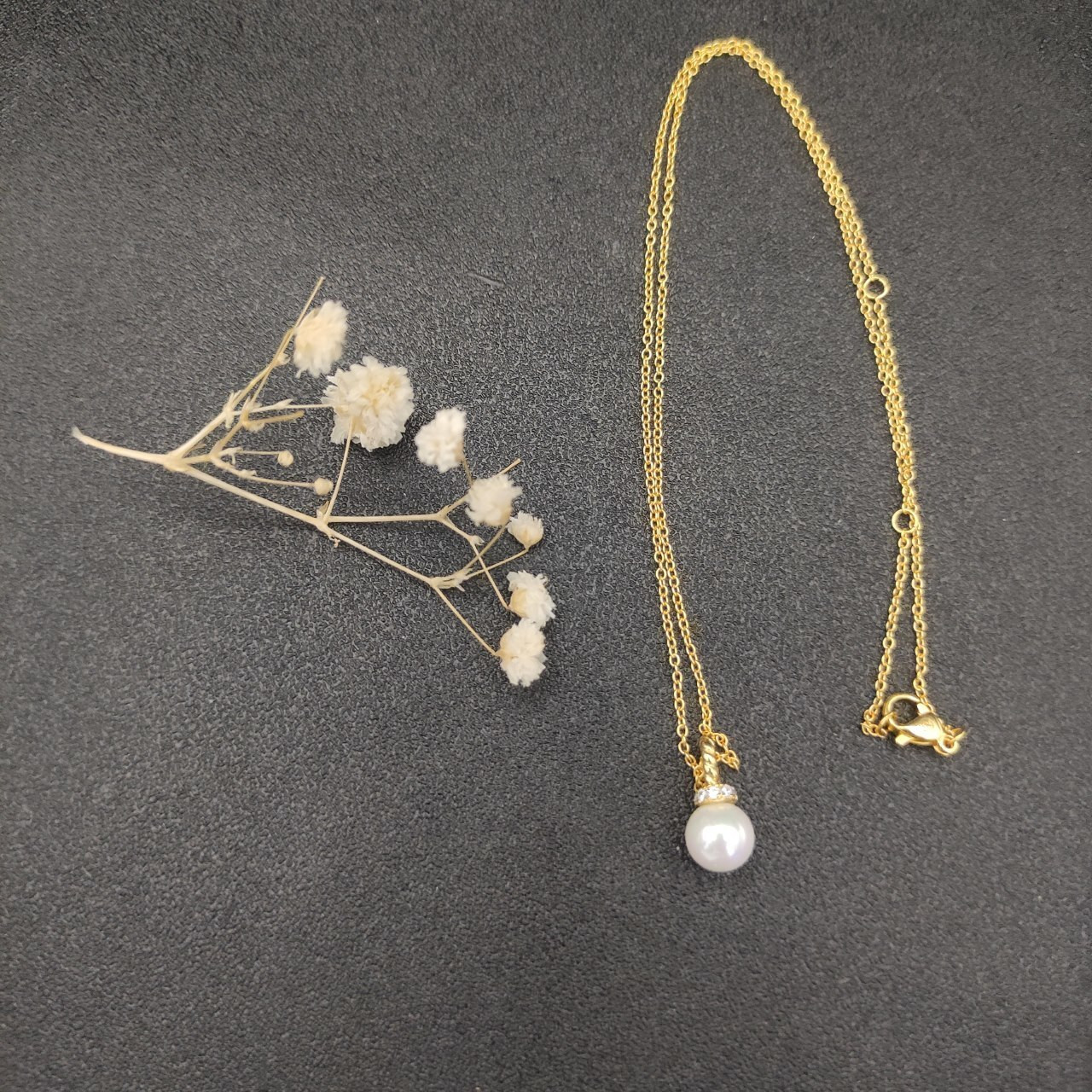dau1d Yvrm*n 8mm peal necklace(chain length 42+3+3cm delay chain)