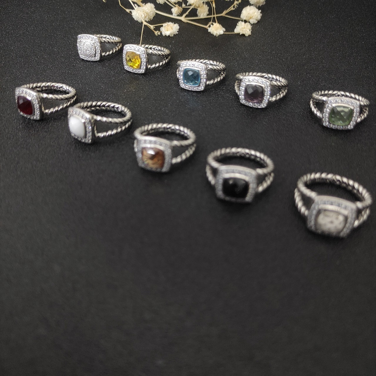 dau1d Yvrm*n square di*m*nd ring