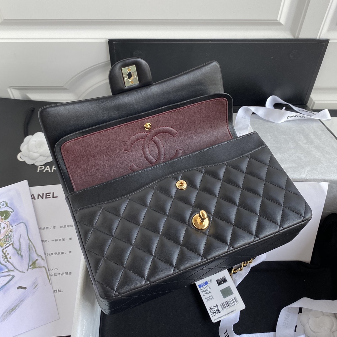 Ch*el classic flap bag a01112 15.5x25x6cm