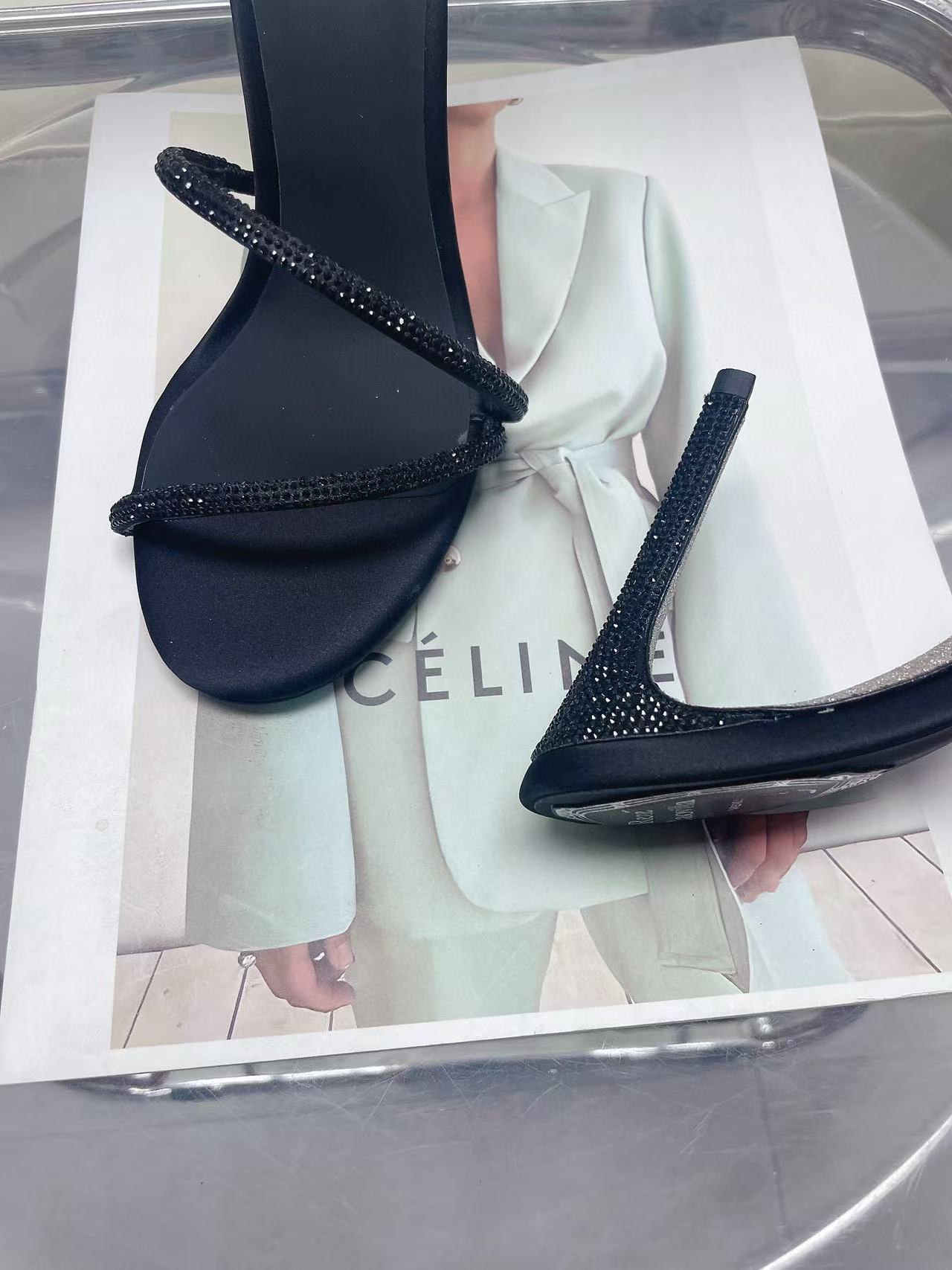 ua rené Ca0v1LLa open-toe crystal-embellished sandals 95mm