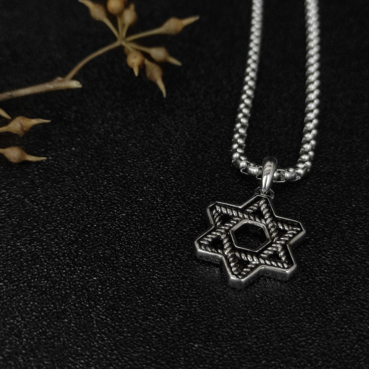 dau1d Yvrm*n star of dau1d necklace(chain length 50+5cm delay chain chain thickness 3mm)