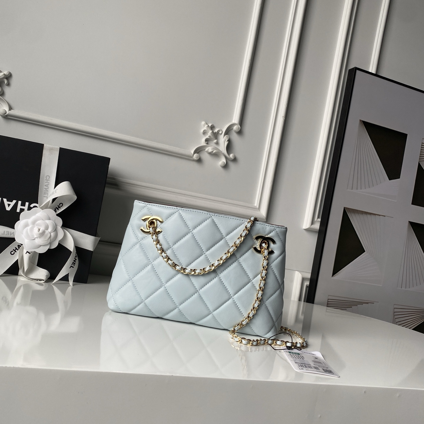 Ch*el chain shopping tote bag as6248 24.5x16x7.5cm