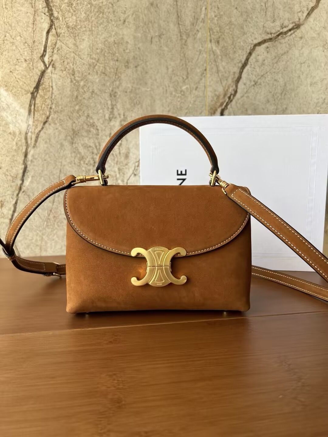 Ce**e teen nino bag in nubuck calfskin 20.5x13x8cm
