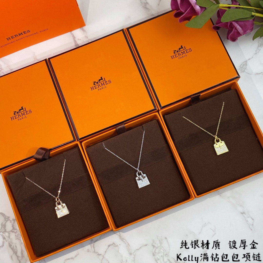 H**mes classic kelly bag necklace