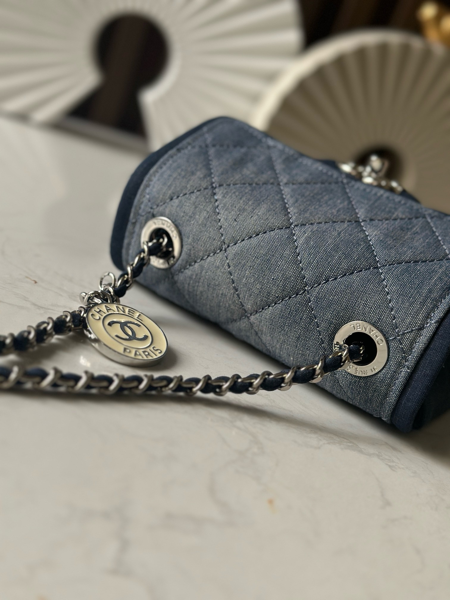 Ch*el flap bag 17cm