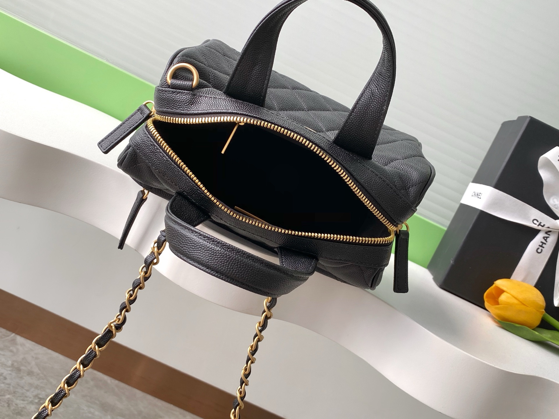 Ch*el bowling bag 17x21x13cm