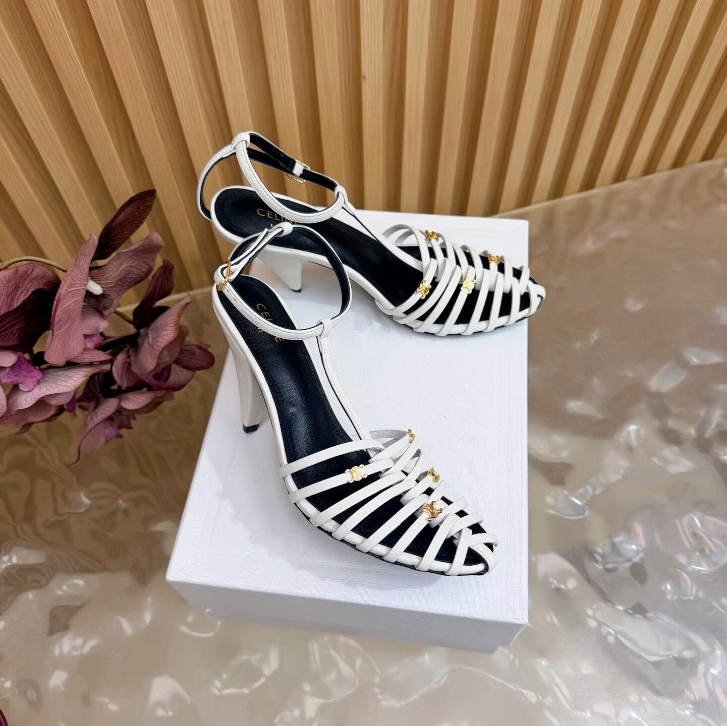 ua Ce**e cage heeled sandal 8.5cm heel