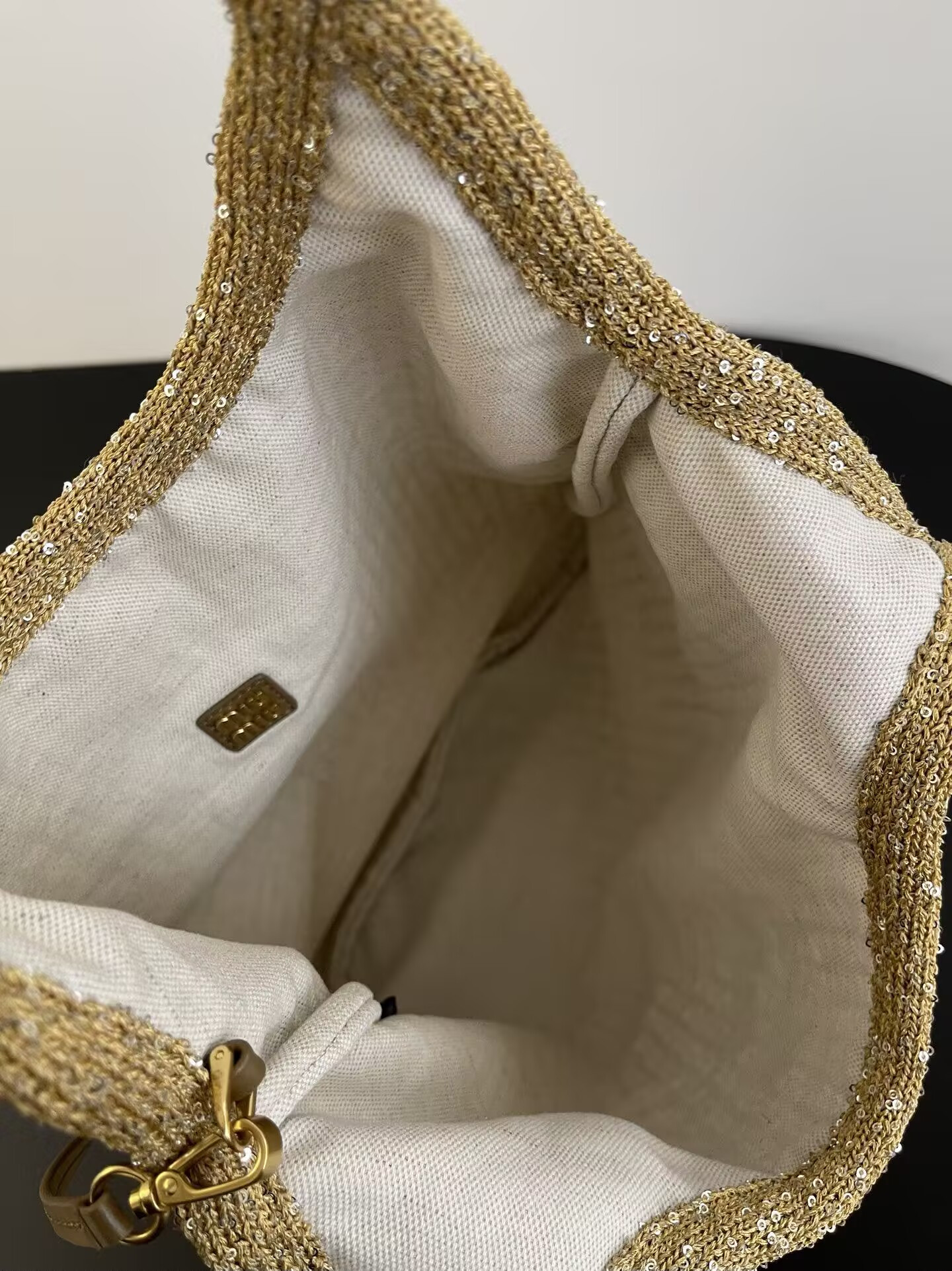 M1v M1v ivy sequin mesh bag 40x35cm