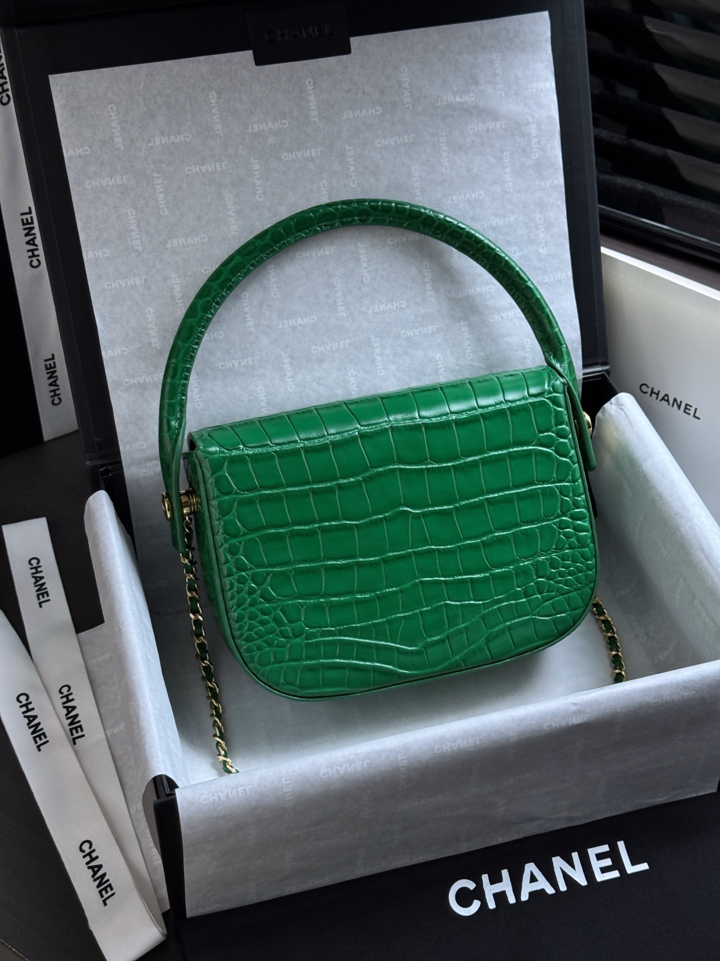 Ch*el mini flap bag with handle as6424 14.5x19.5x5cm