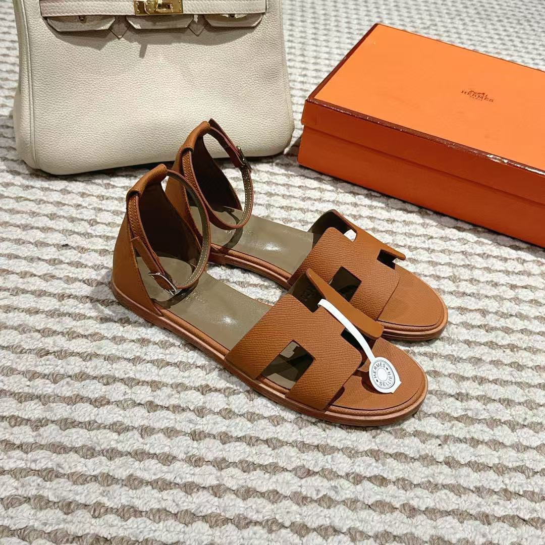 ua H**mes santorini leather sandals