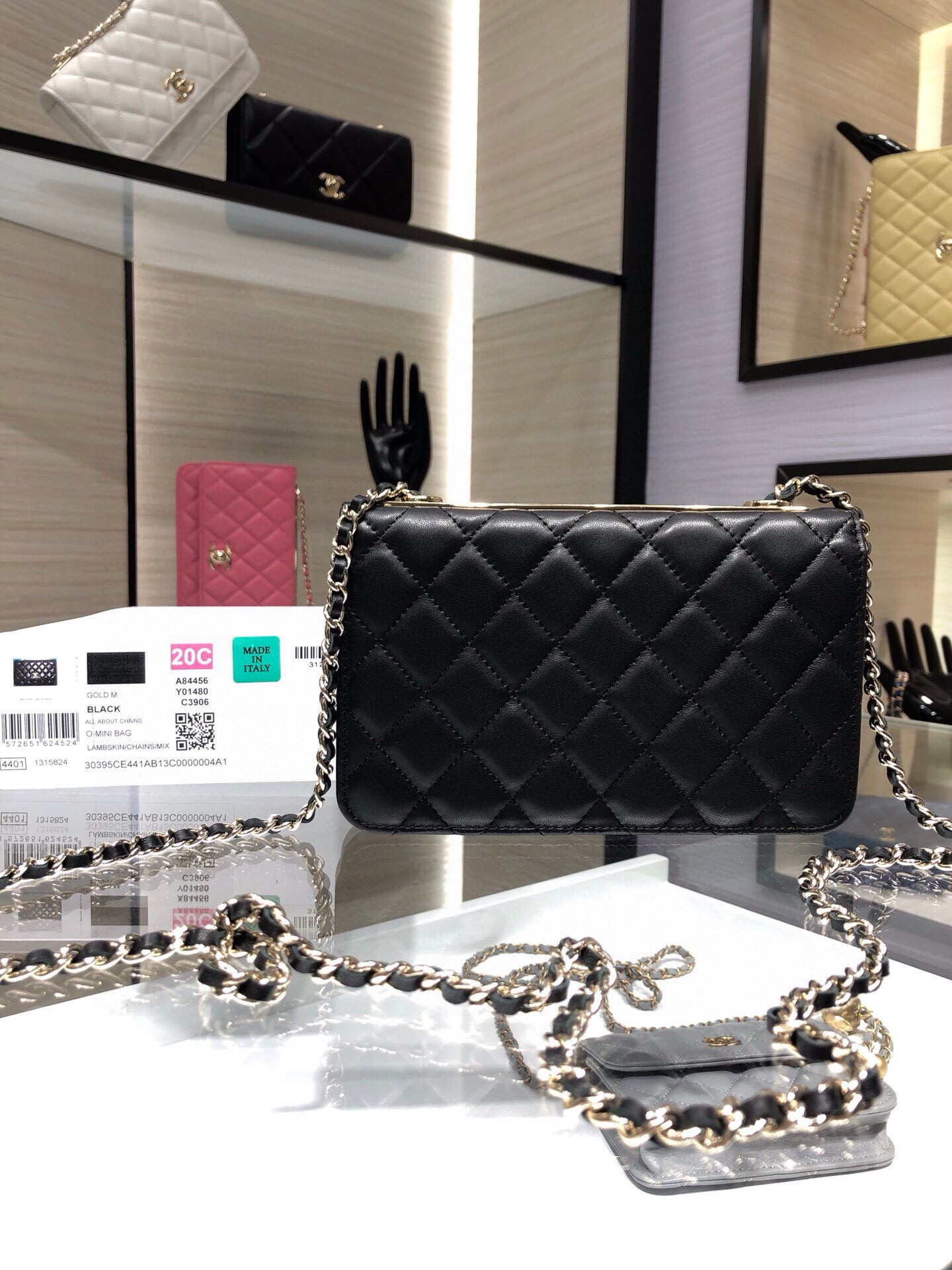 Ch*el woc trendy cc wallet on chain 19x12x3.5cm