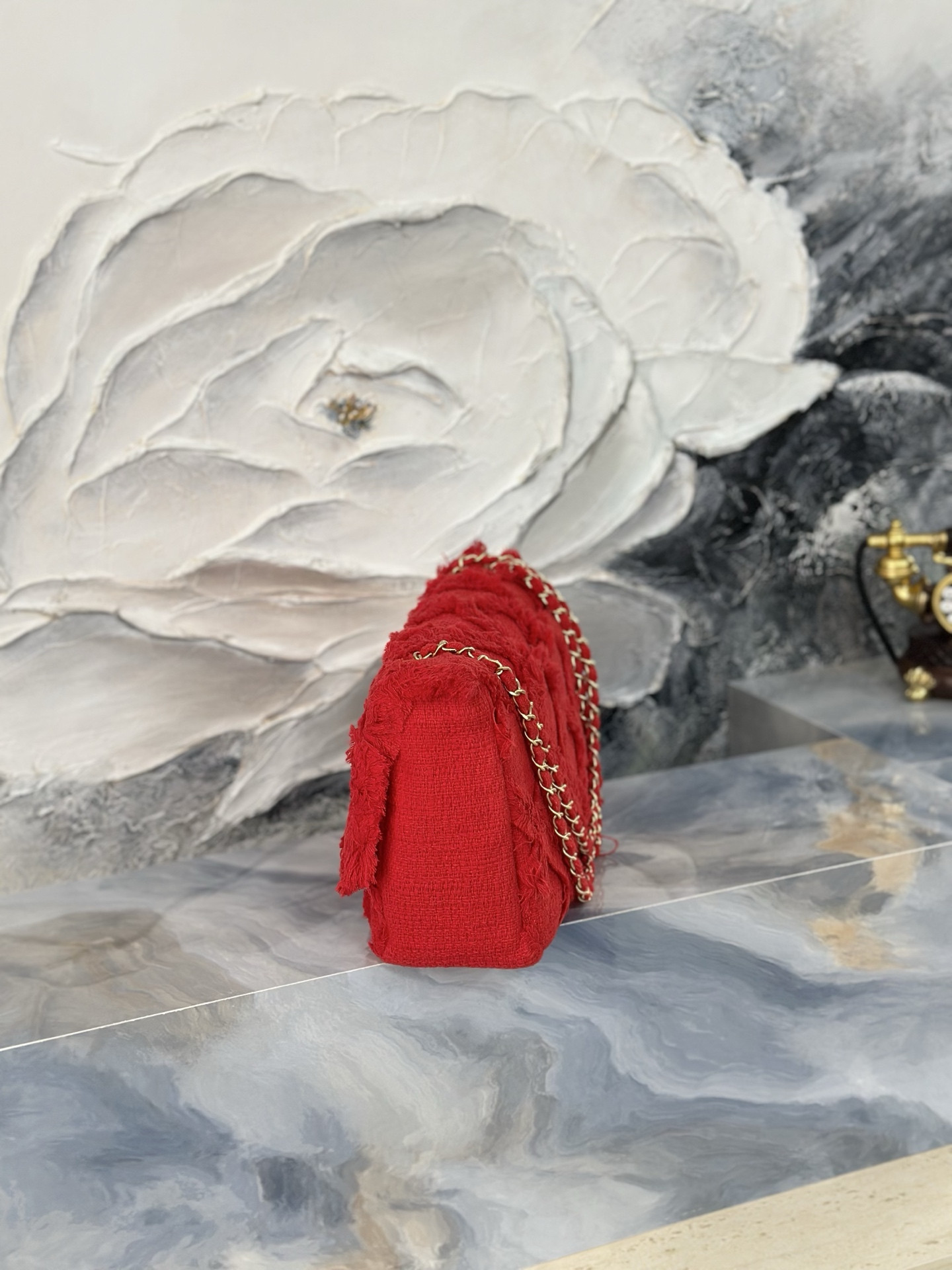 Ch*el tweed nature flap bag as3348 38x21x11cm