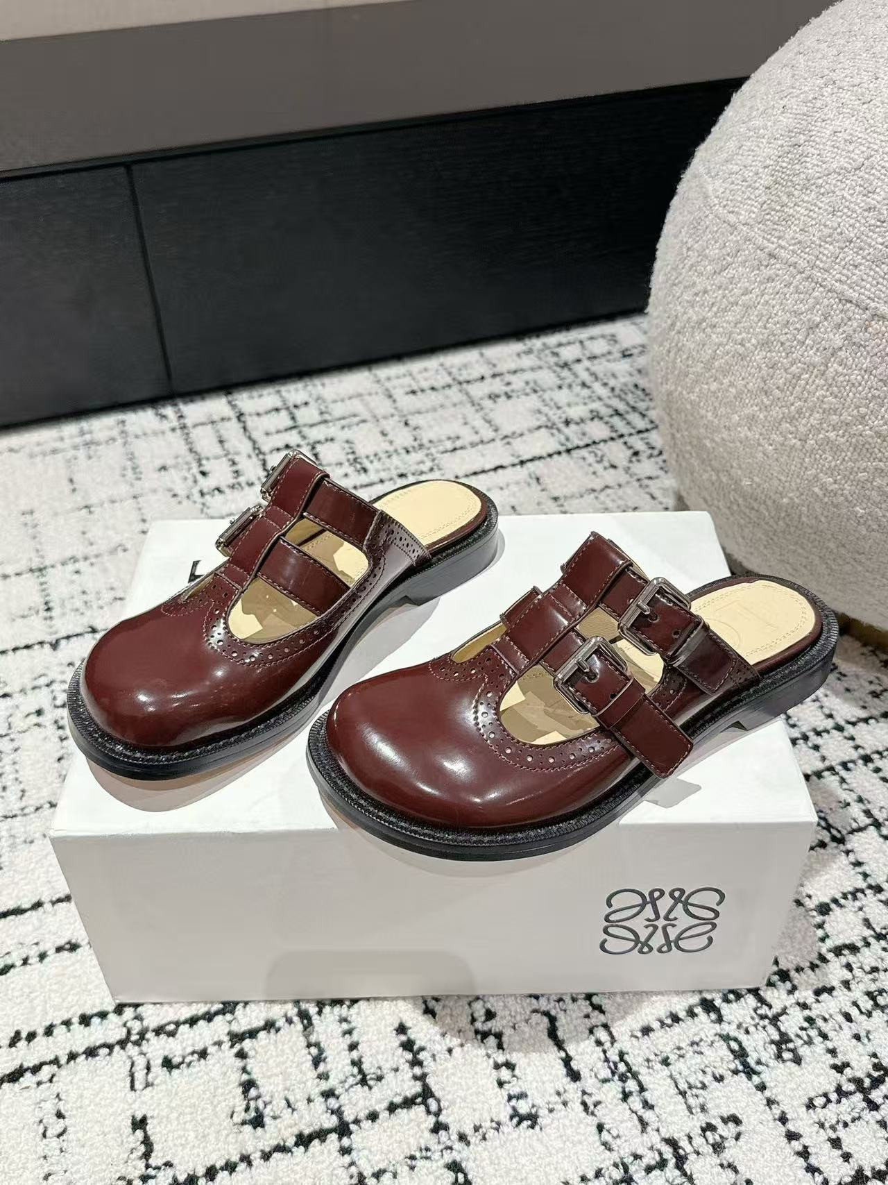 ua L0ew* campo mary jane mule in calfskin
