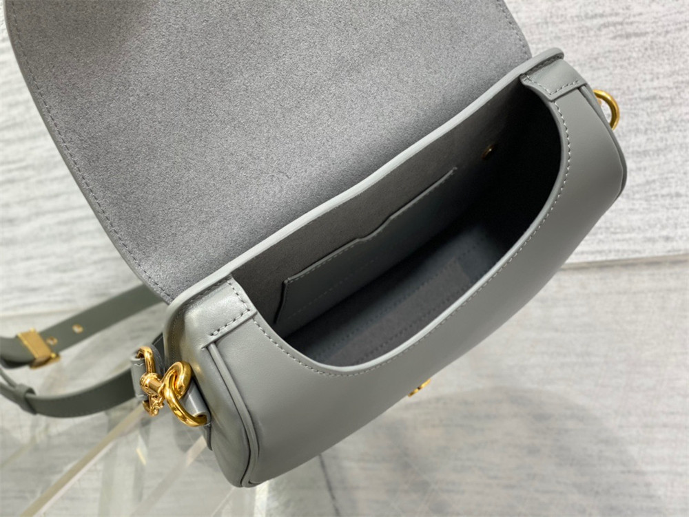 medium D*or bobby bag grey box calfskin