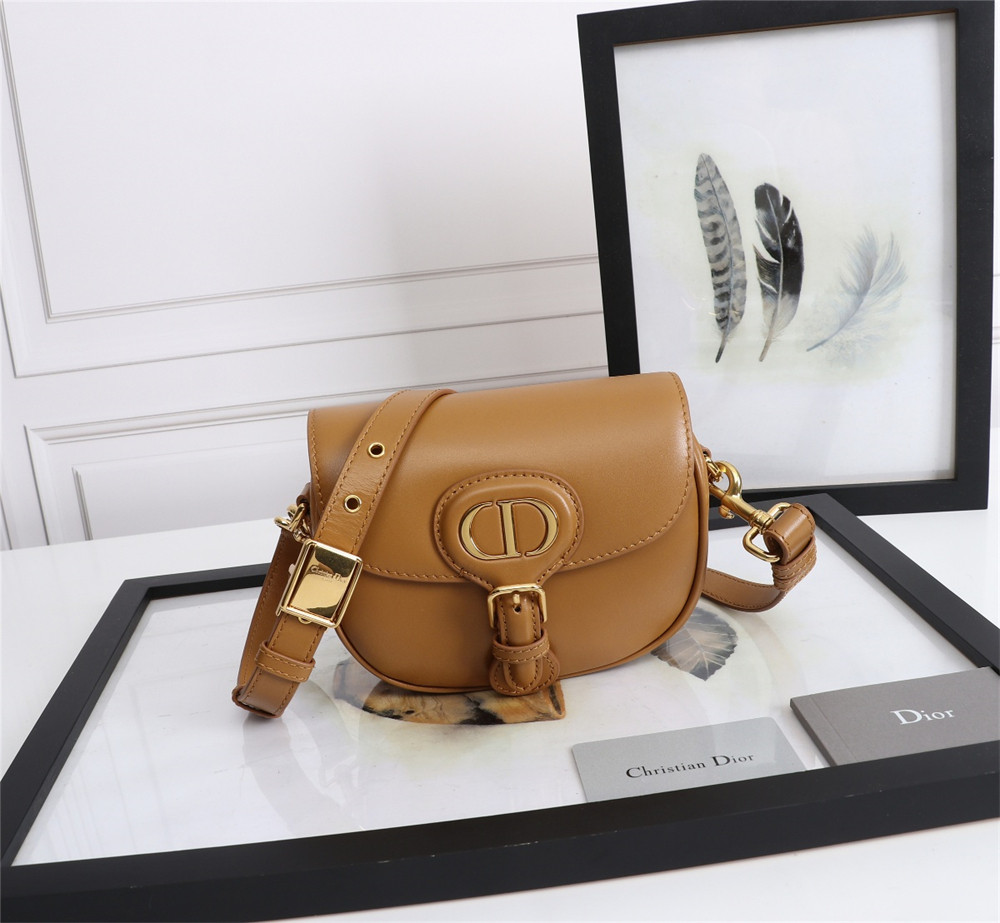 medium D*or bobby bag camel box calfskin