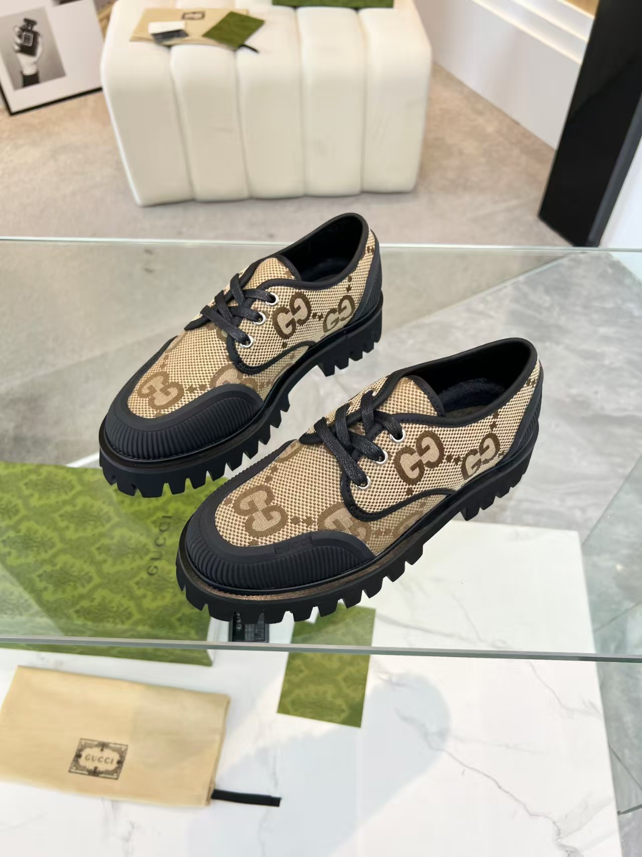 ua G*u*i maxi gg lace-up shoes
