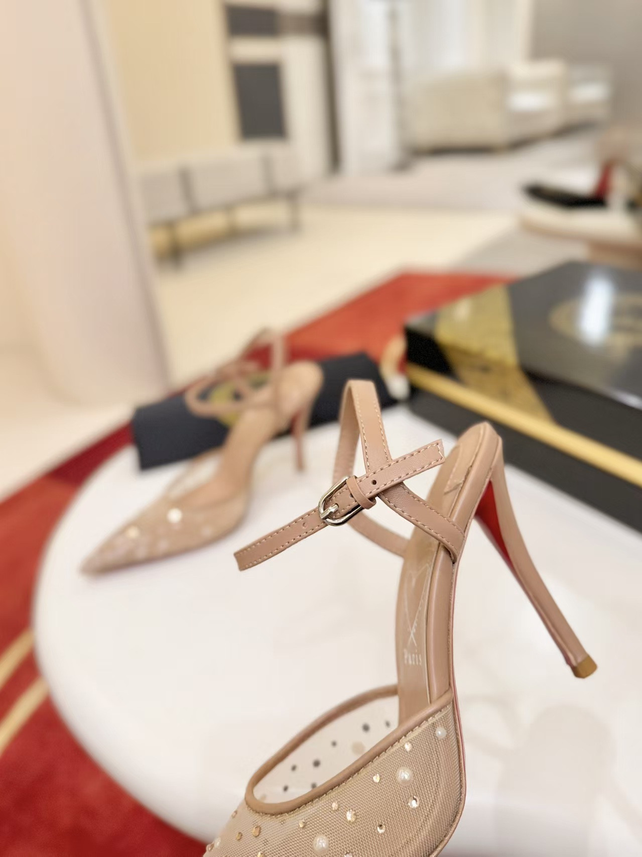 ua Ch**an louboutin miss z riviera strass pumps 8.5cm heel