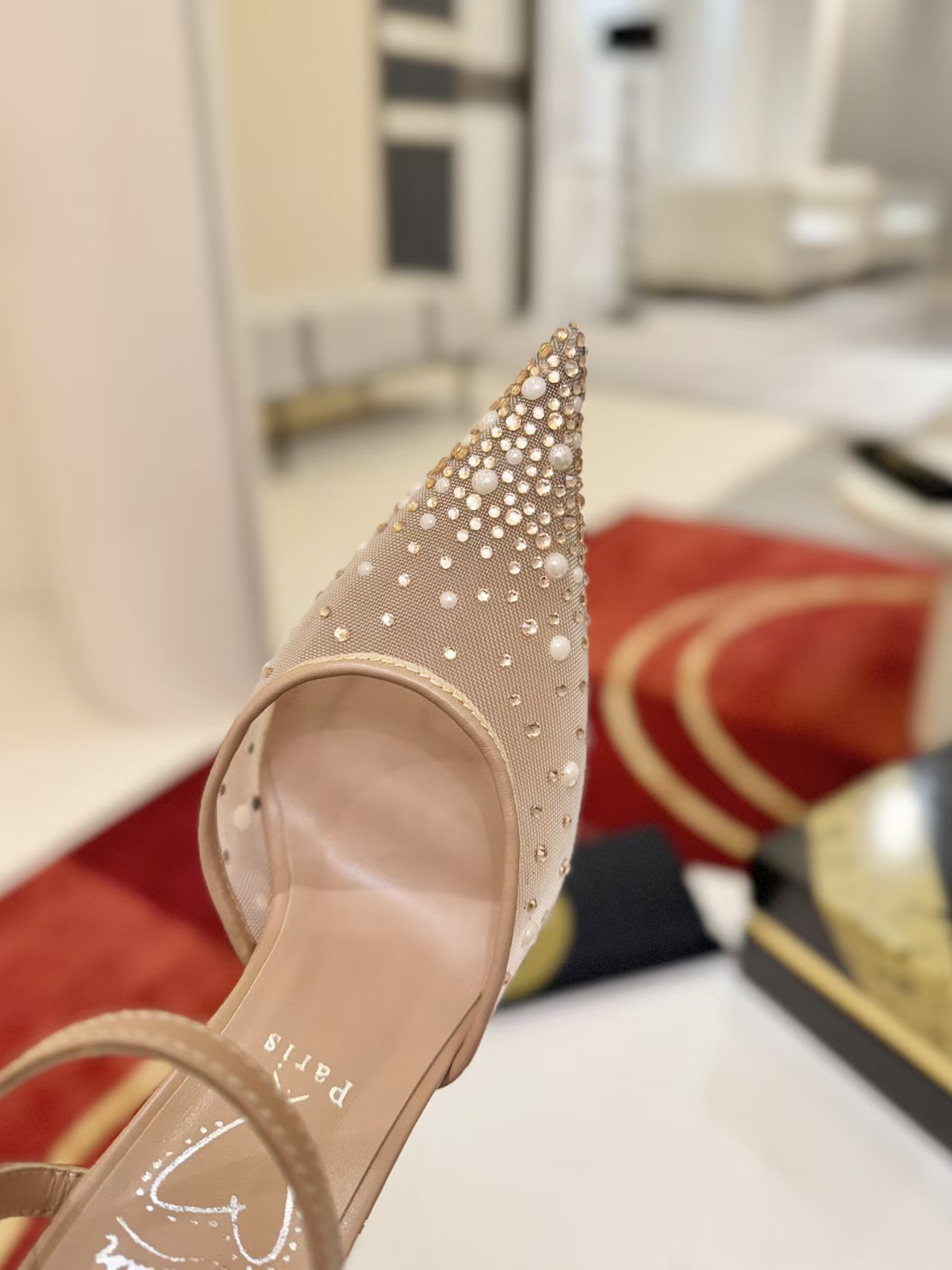 ua Ch**an louboutin miss z riviera strass pumps 8.5cm heel
