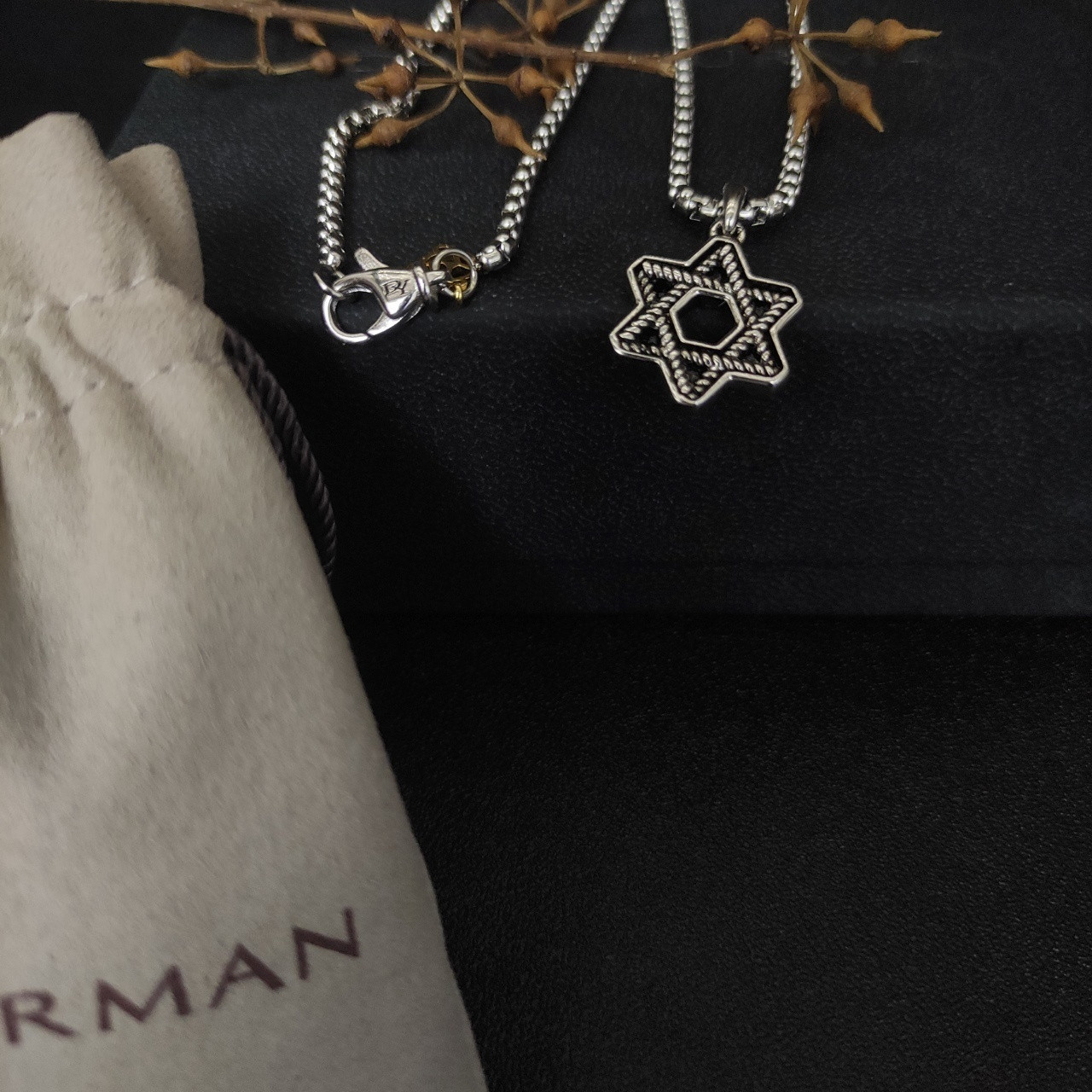 dau1d Yvrm*n star of dau1d necklace(chain length 50+5cm delay chain chain thickness 3mm)