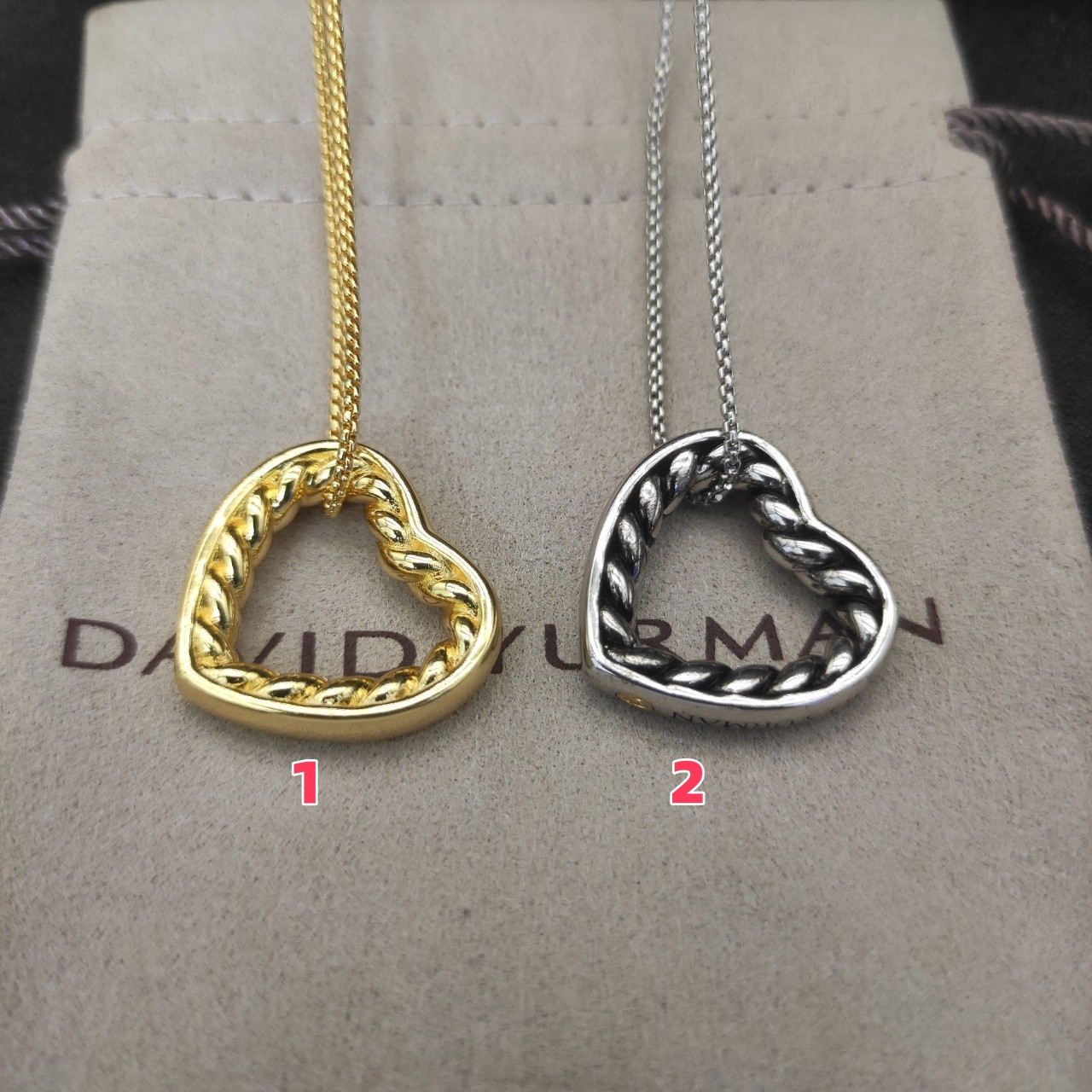 dau1d Yvrm*n heart necklace(chain length 45+5cm delay chain chain thickness 1.5mm)