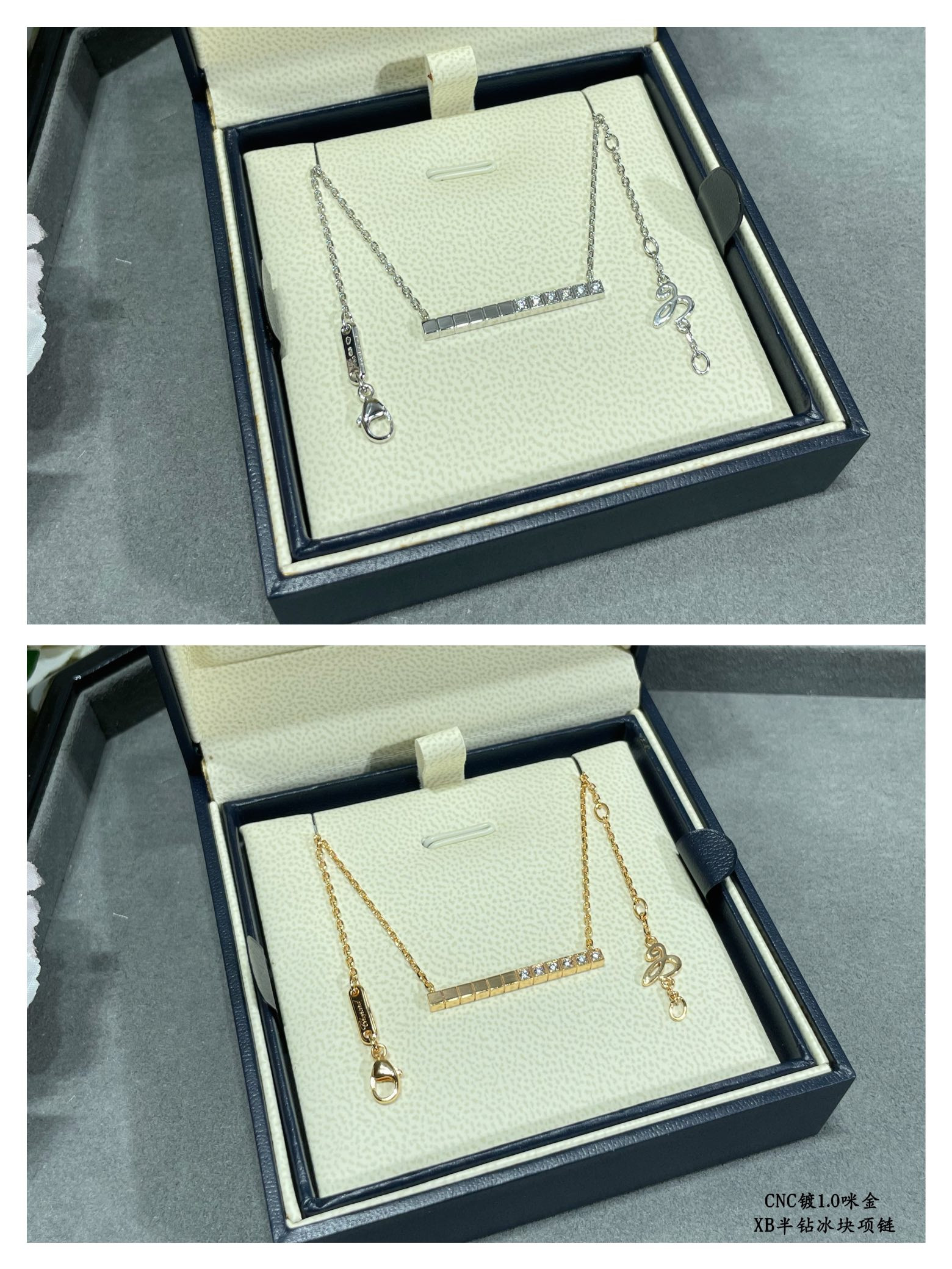 Ch0pard half di*m*nd ice cube necklace