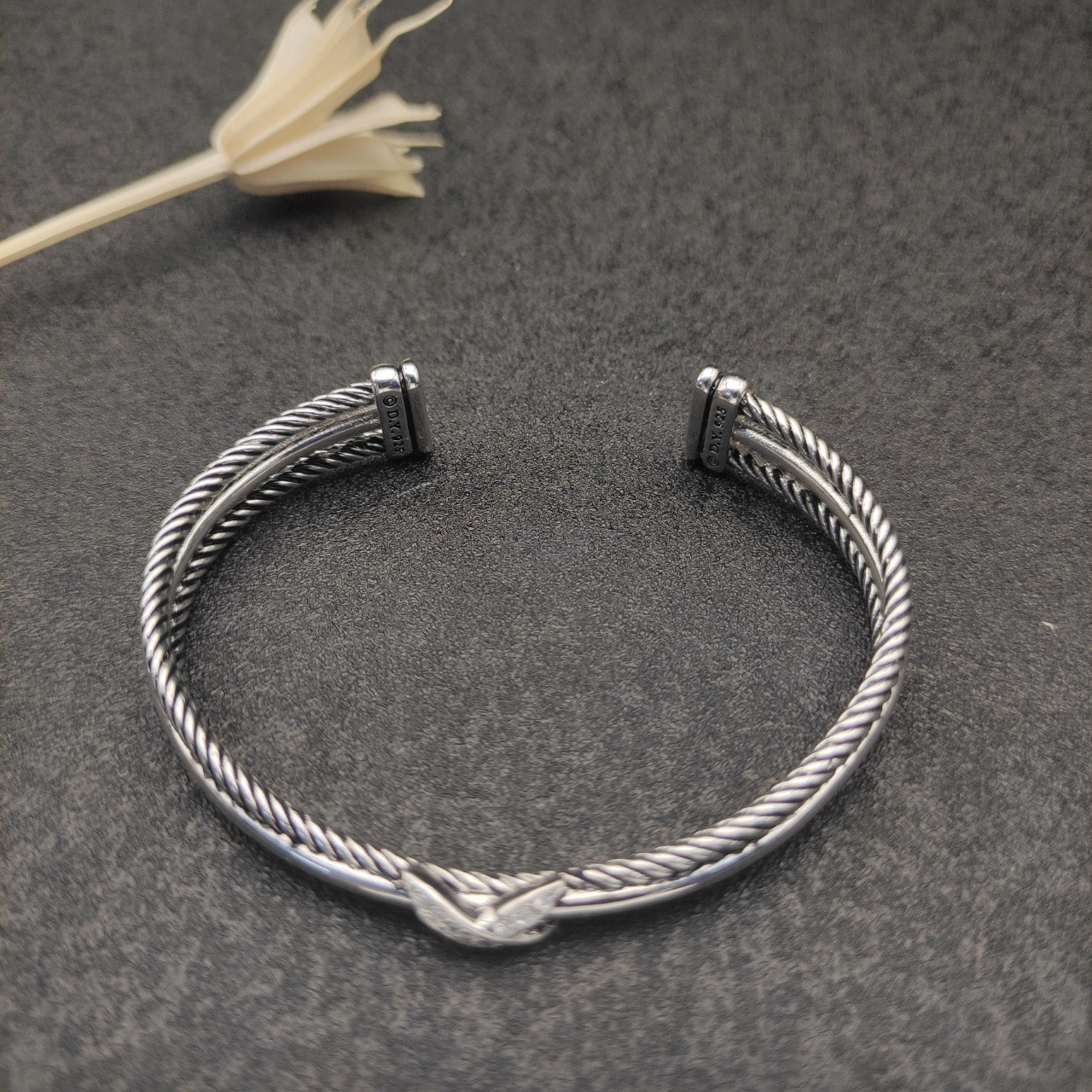 dau1d Yvrm*n 7mm three-line crossband di*m*nd x bracelet (wrist circumference 15-20cm)