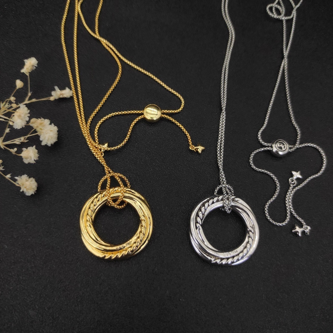 dau1d Yvrm*n 30mm round with full di*m*nds necklace(chain length 90cm chain thickness 1.5mm)