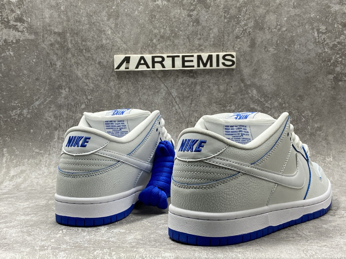 nike sb dunk low preM1vm white game royal