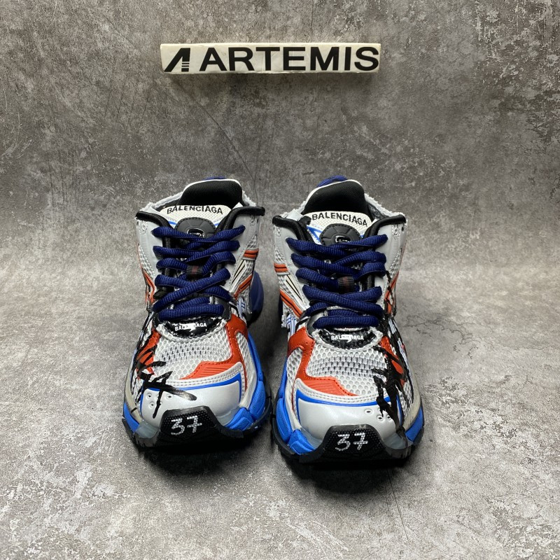 ba*len*cia*ga Gr*ffiti runner sneaker in blue