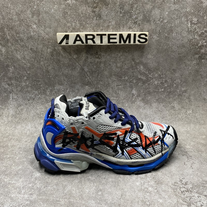 ba*len*cia*ga Gr*ffiti runner sneaker in blue