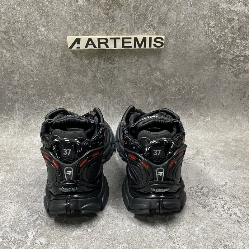 balenciga Gr*ffiti runner sneaker in black