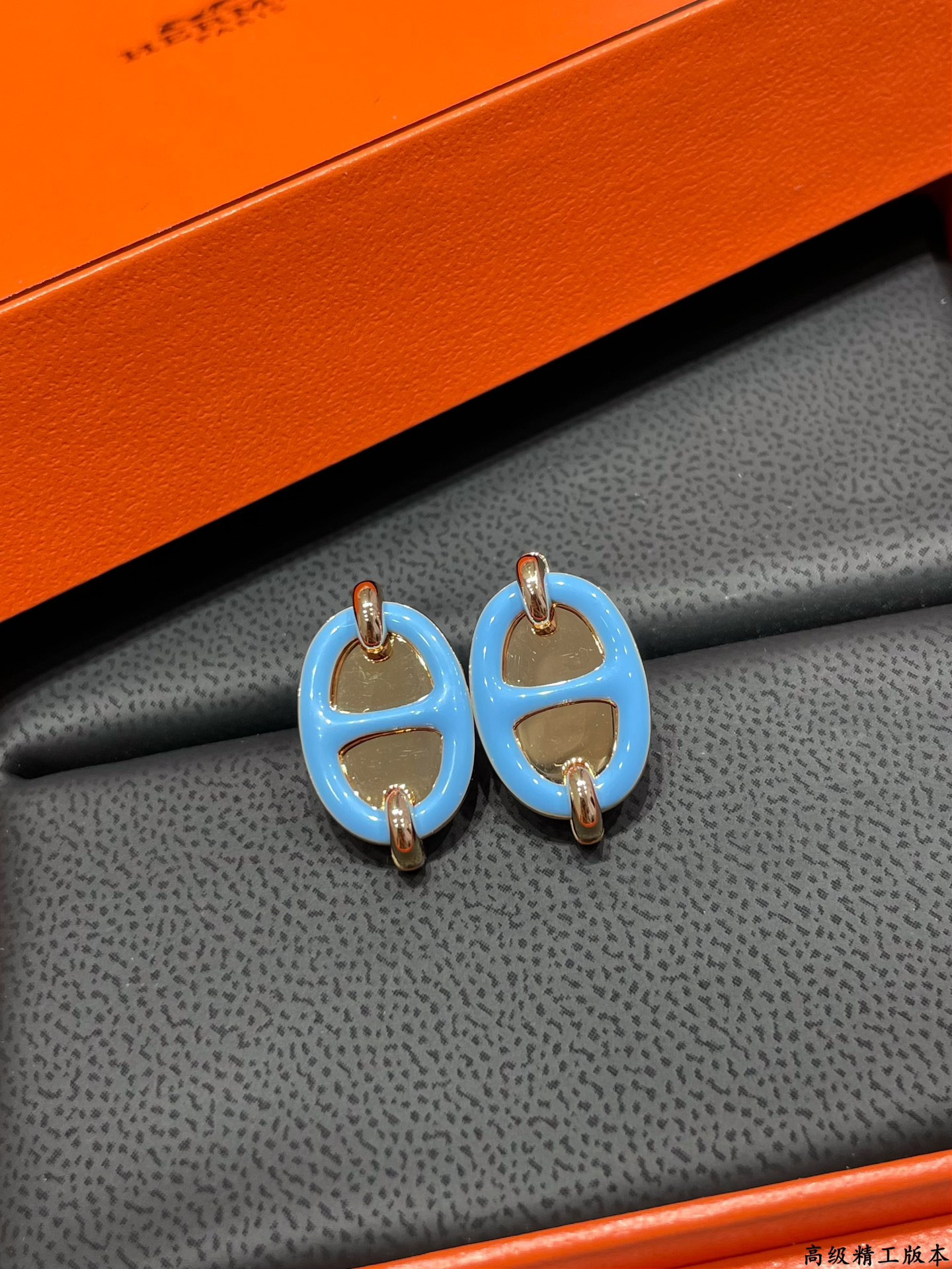 H**mes mini maillon earrings