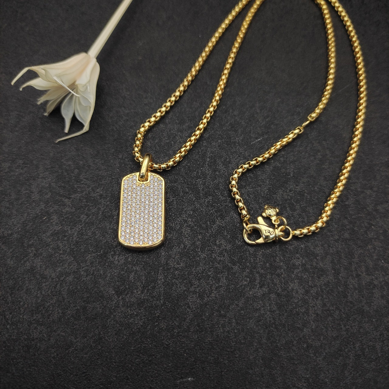 dau1d Yvrm*n brand necklace(chain length 50+5cm delay chain chain thickness 3mm)