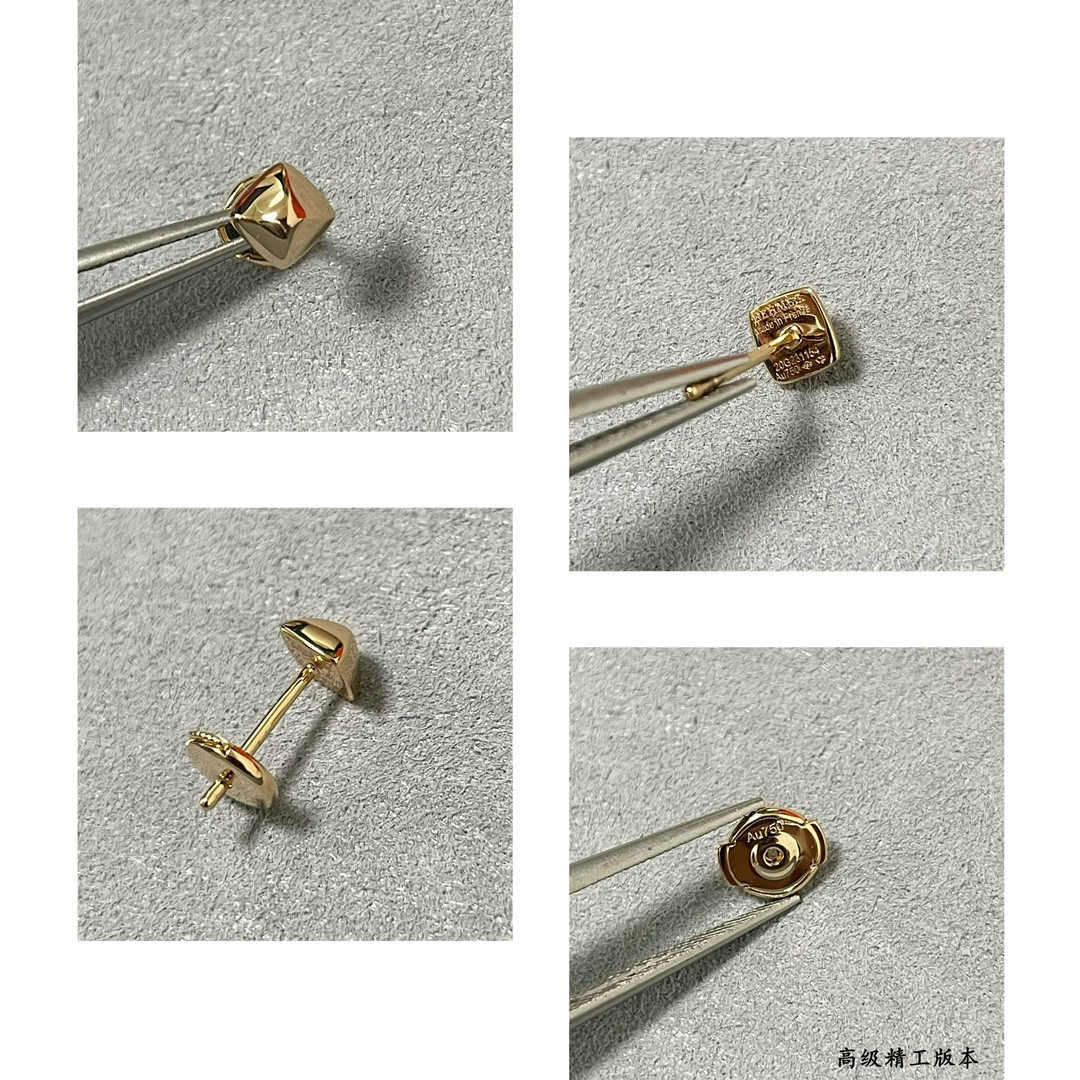 H**mes single rivet smooth stud earrings