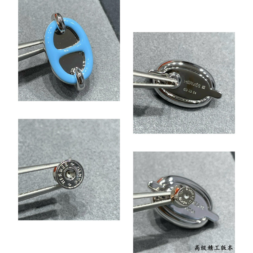 H**mes mini maillon earrings