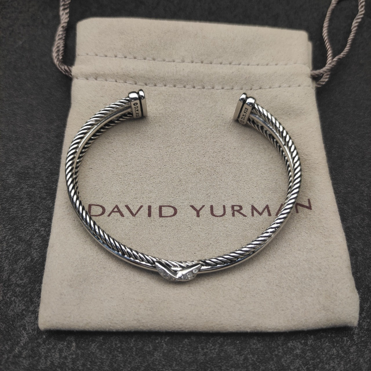 dau1d Yvrm*n 7mm three-line crossband di*m*nd x bracelet (wrist circumference 15-20cm)