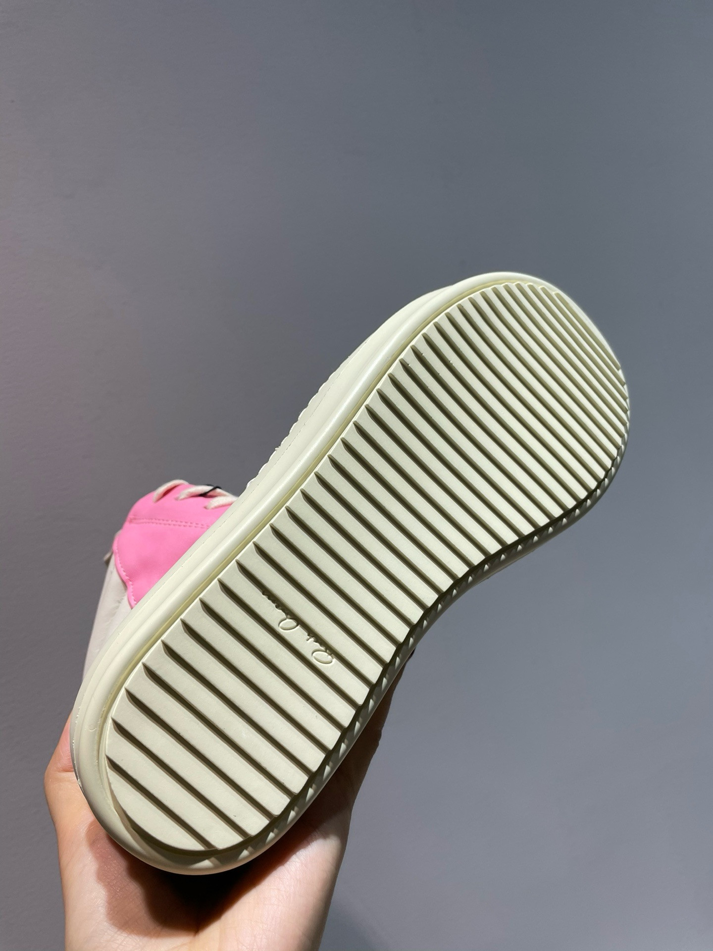 r1ck 0wens geobasket high-top leather pink sneakers