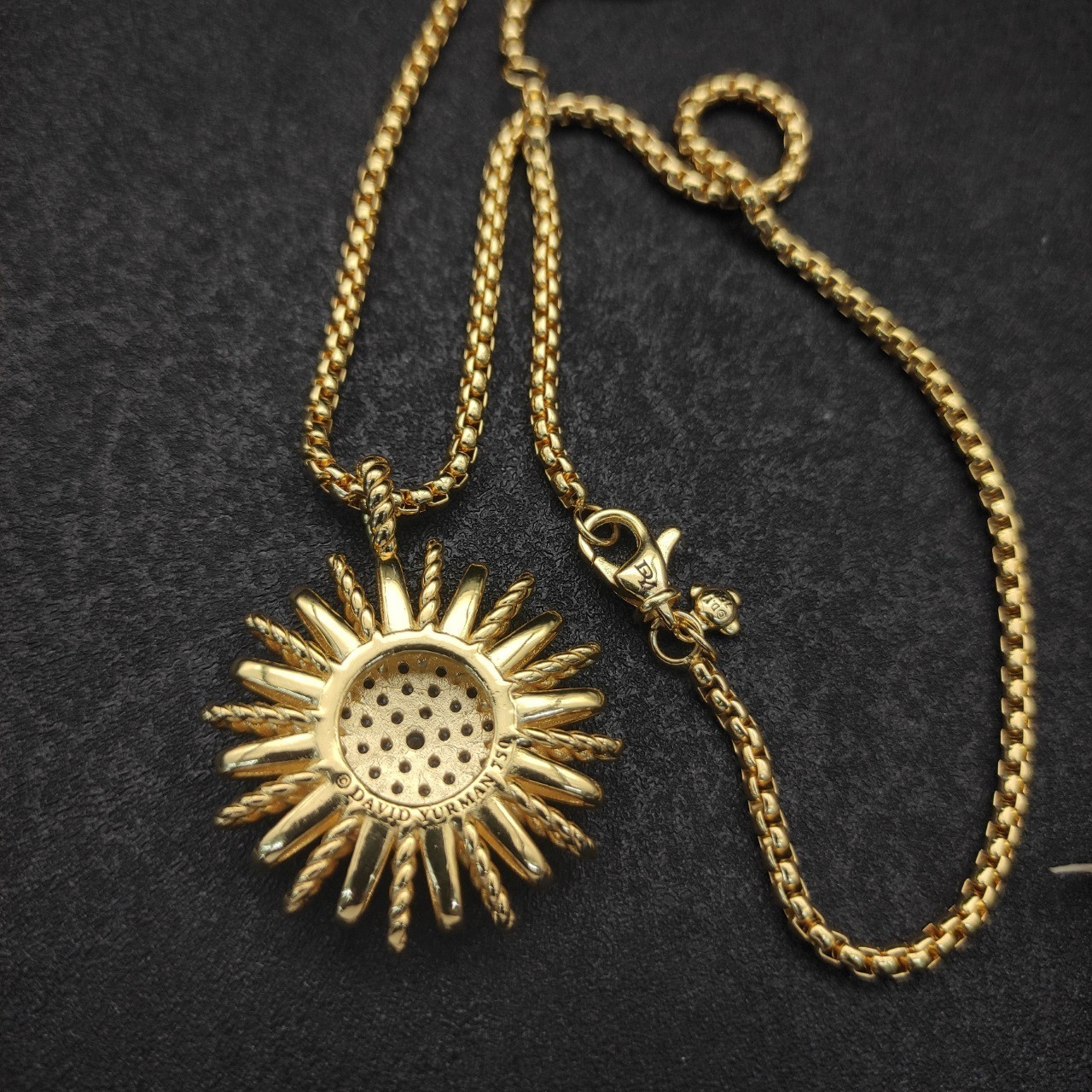 dau1d Yvrm*n sunflower full of di*m*nds necklace(chain length 50+5cm delay chain chain thickness 3mm)