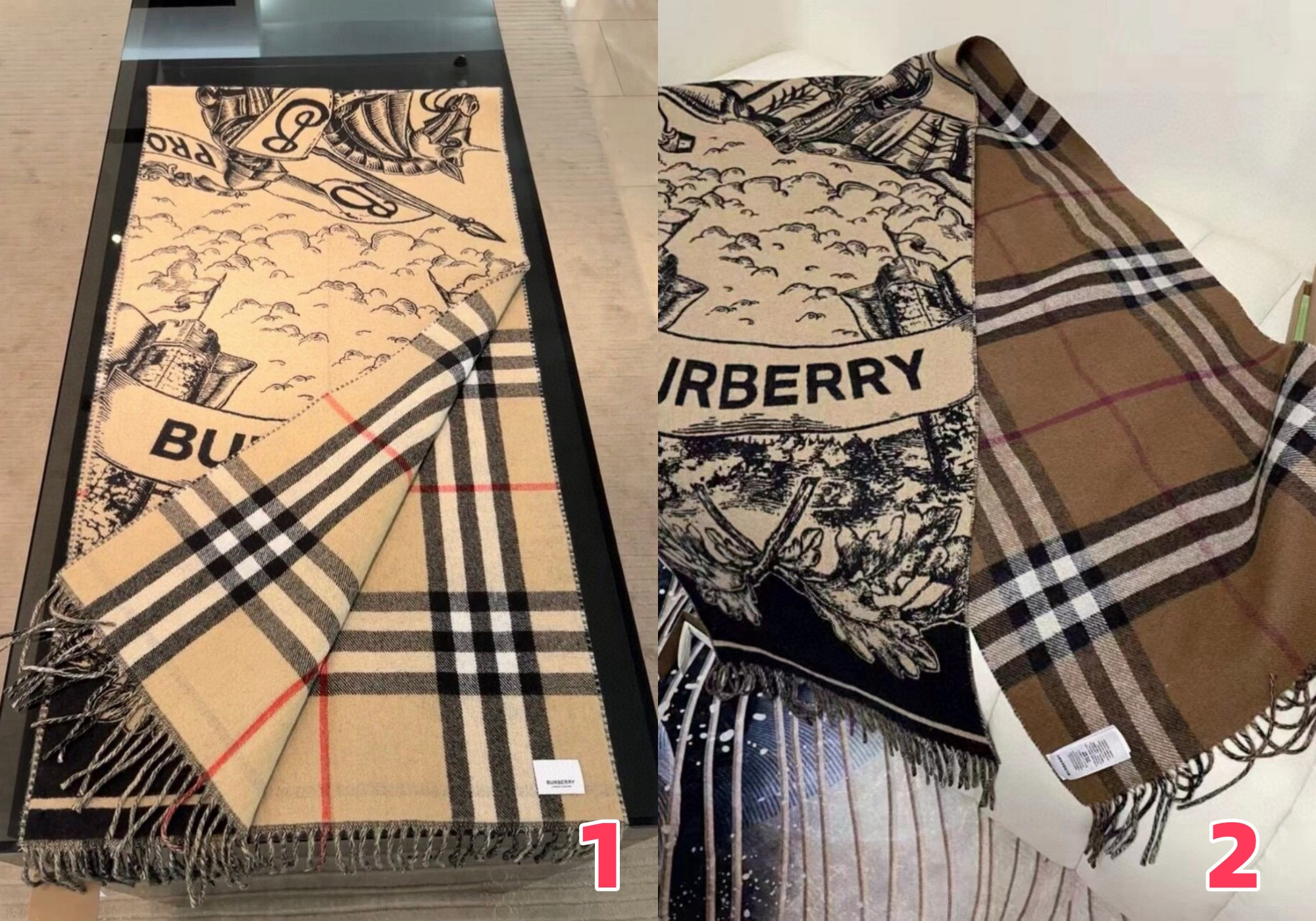 B**rry wide reversible ekd cashmere scarf 50x210cm