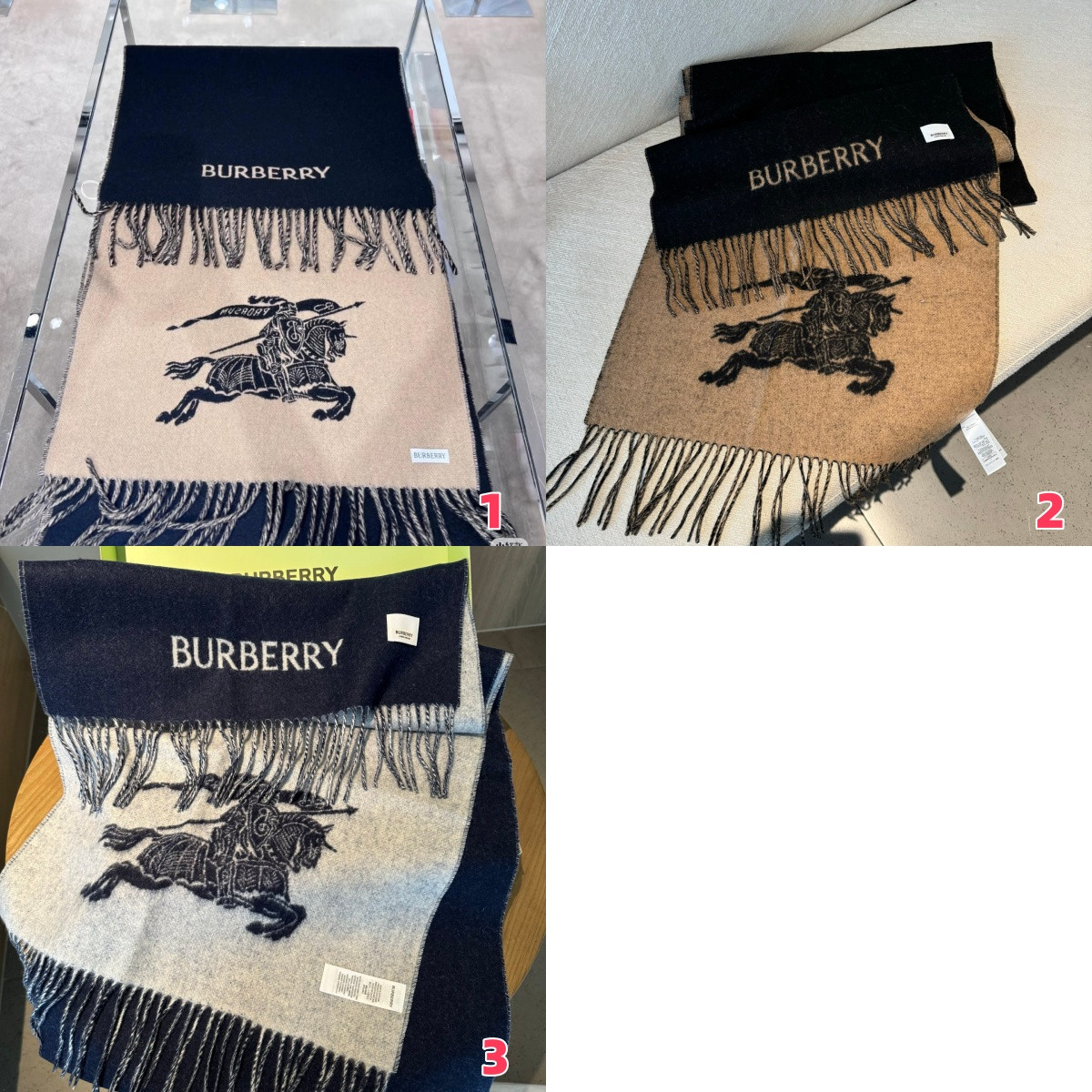 B**rry reversible ekd cashmere scarf 32x180cm 100% wool