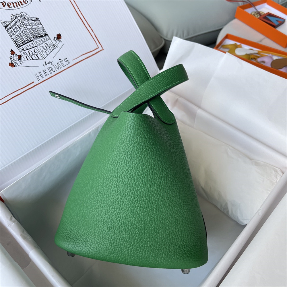 H**mes picotin 18cm bamboo green without original box