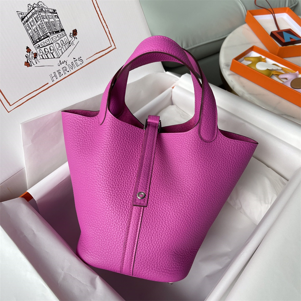 H**mes picotin 18cm fluorescent purple without original box