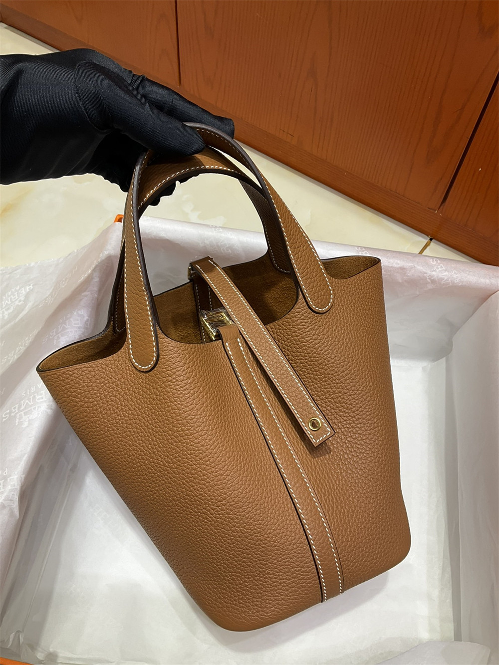 h**mes picotin 18cm G01den brown without original box