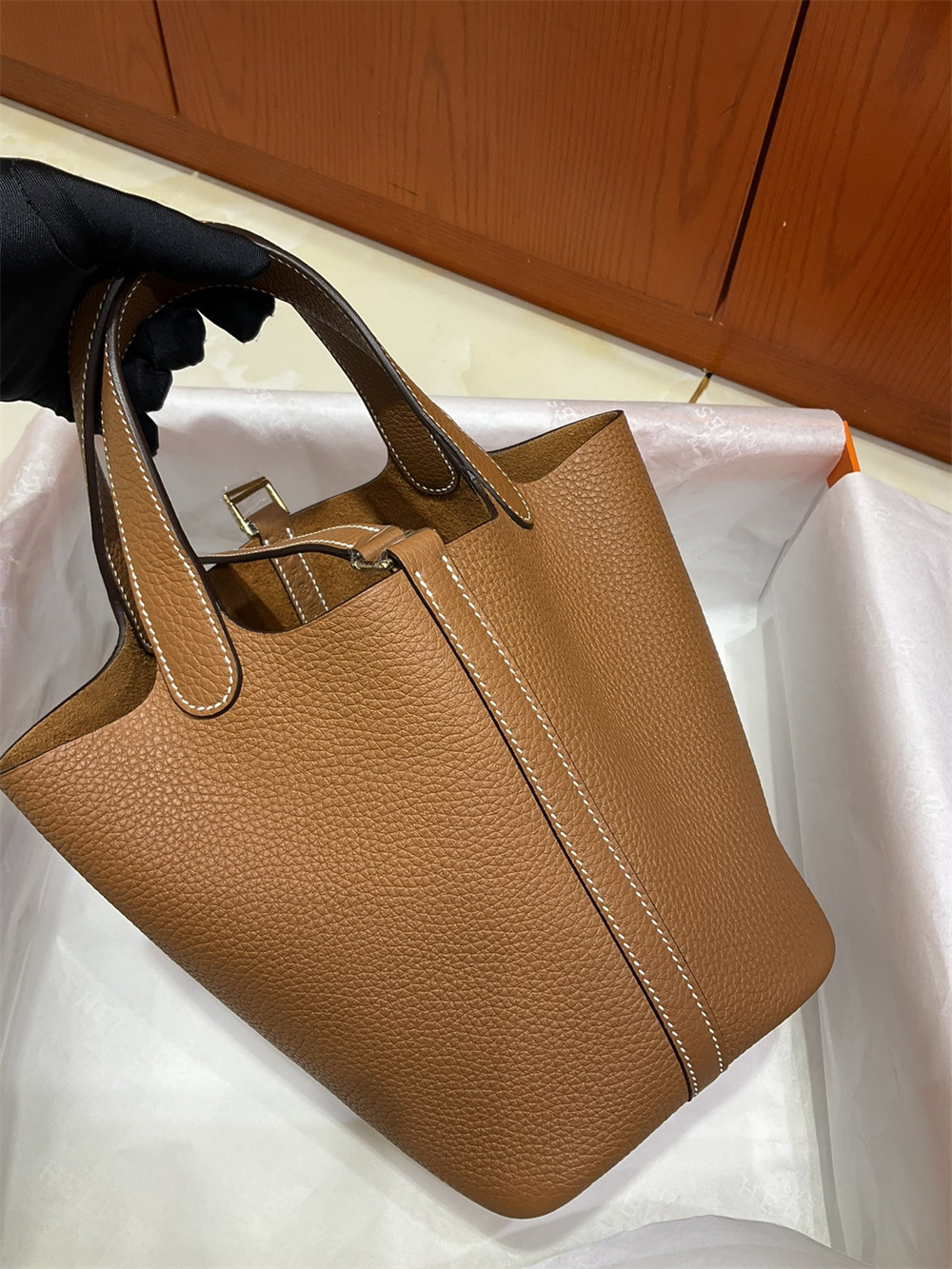 h**mes picotin 18cm G01den brown without original box